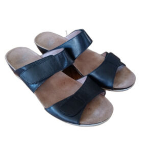 Dansko Vienna Wedge Adjustable sz. EU 39 US 8 black upper leather comfort